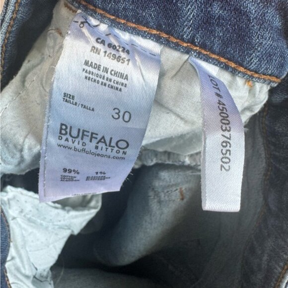Buffalo David Bitton Faith Mid Rise Kick Flare Stretch Jeans Zip Blue Cotton 30 - Picture 12 of 16